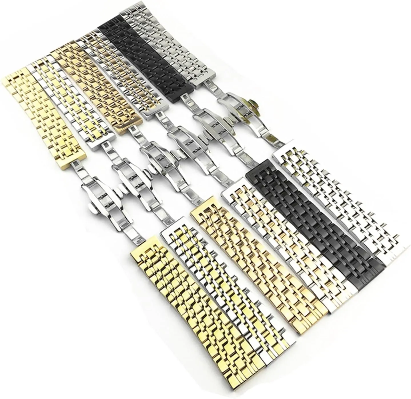 Watch Band Curved Straight Watch Strap Replacement Watchbands Men Woman Universal Watch optimize symmetry Accessories Stainless Steel 