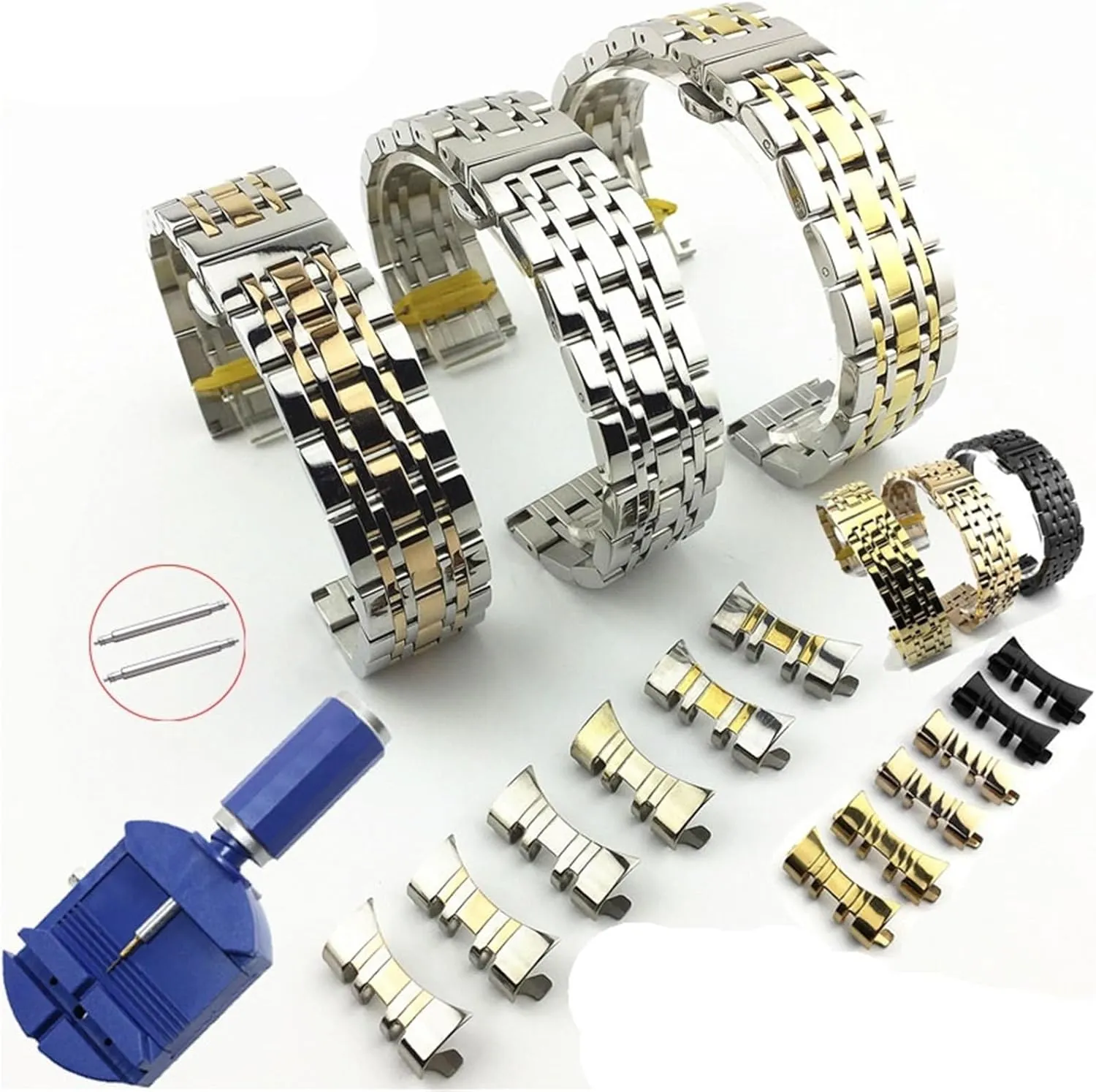 Watch Band Curved Straight Watch Strap Replacement Watchbands Men Woman Universal Watch optimize symmetry Accessories Stainless Steel 