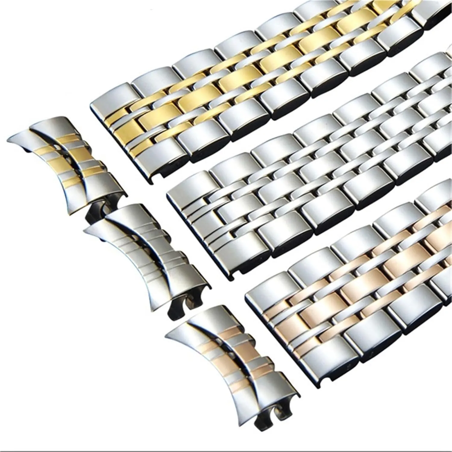 Watch Band Curved Straight Watch Strap Replacement Watchbands Men Woman Universal Watch optimize symmetry Accessories Stainless Steel 