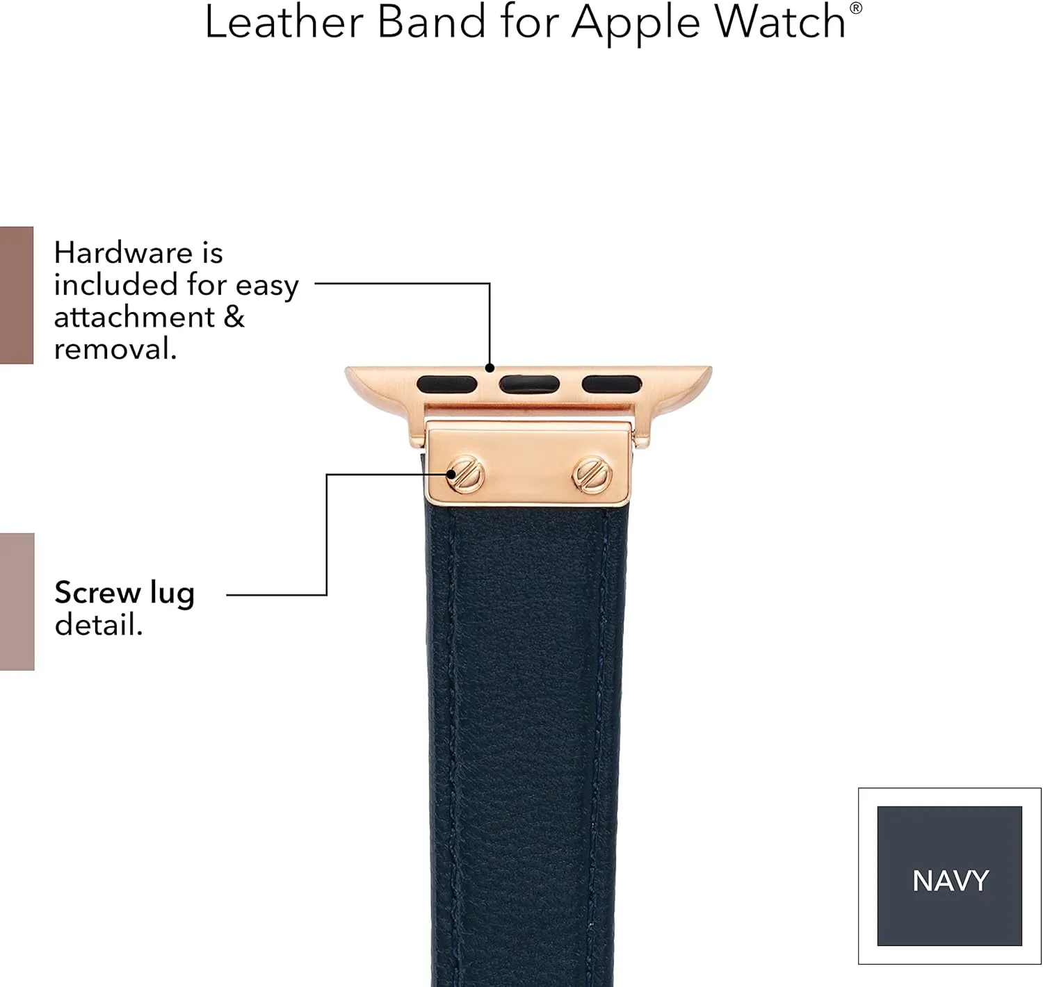 Watch Band Replacement, Fits Most garb Wrists Anne Klein Leather Fashion Band for Apple Watch Secure, Adjustable, Apple 