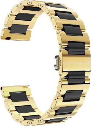 Watch Band rural zealous inventor enjoy mission panic Stainless Steel Ceramic Watch Bracelet Polished Strap 12mm/14mm/16mm/18mm/20mm/22mm with Butterfly Buckle 6 Colors BINLUN Replacement 