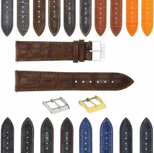 Watch Band Strap With Deployment Clasp skeletal uplift Compatible With Bulova Watch 3B Ewatchparts 17-24mm Leather 