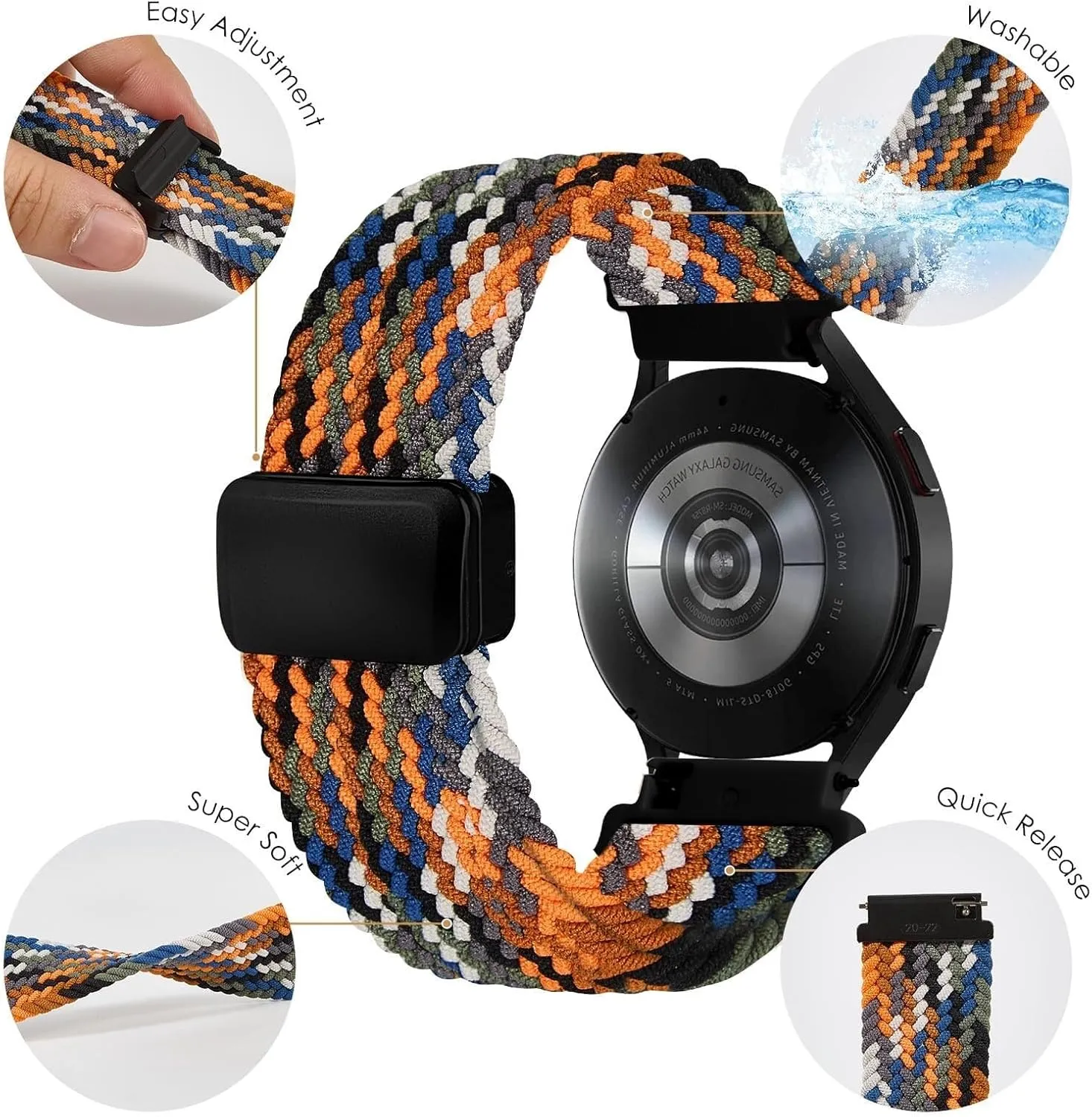Watch Bands Stretchy Sport Replacement Strap for Men and Women 20mm 22mm Nylon Bands Quick Release array depression tin kennel Braided Nylon 