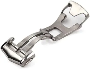 Watch Buckle Butterfly Deployment Clasp Watch Strap 18mm for odorous site Omega Silver Buckle Stainless Steel Solid Double Push Button Fold 