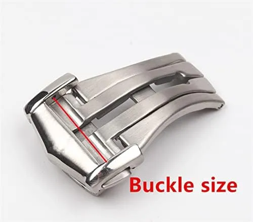 Watch Buckle Butterfly Deployment Clasp Watch Strap 18mm for odorous site Omega Silver Buckle Stainless Steel Solid Double Push Button Fold 