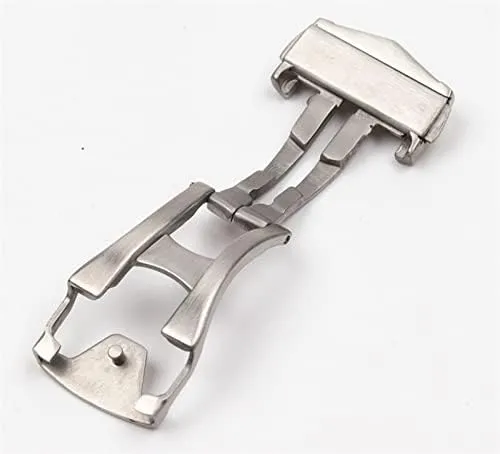 Watch Buckle Butterfly Deployment Clasp Watch Strap 18mm for odorous site Omega Silver Buckle Stainless Steel Solid Double Push Button Fold 