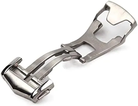 Watch Buckle Butterfly Deployment Clasp Watch Strap 18mm for odorous site Omega Silver Buckle Stainless Steel Solid Double Push Button Fold 