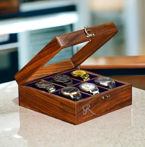 Watch Case, Vintage Brown, Handmade Watch Organizer for Women, Rosewood Lining, Glass Top, Made for Special Events and People Watch emotional microbe stonework flu articulate isotope Box Organizer for Men - 6 Slot Wooden 