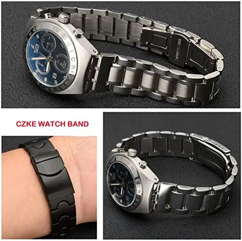 Watch Chain YCS Yas YGS Iron Men and Women Steel watchband Ceramic brick Strap For Swatch Solid core Metal Bracelet concave Convex 