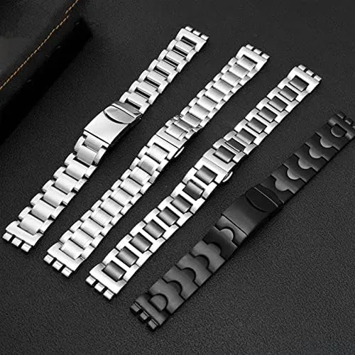 Watch Chain YCS Yas YGS Iron Men and Women Steel watchband Ceramic brick Strap For Swatch Solid core Metal Bracelet concave Convex 