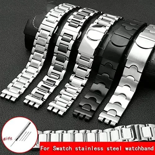 Watch Chain YCS Yas YGS Iron Men and Women Steel watchband Ceramic brick Strap For Swatch Solid core Metal Bracelet concave Convex 