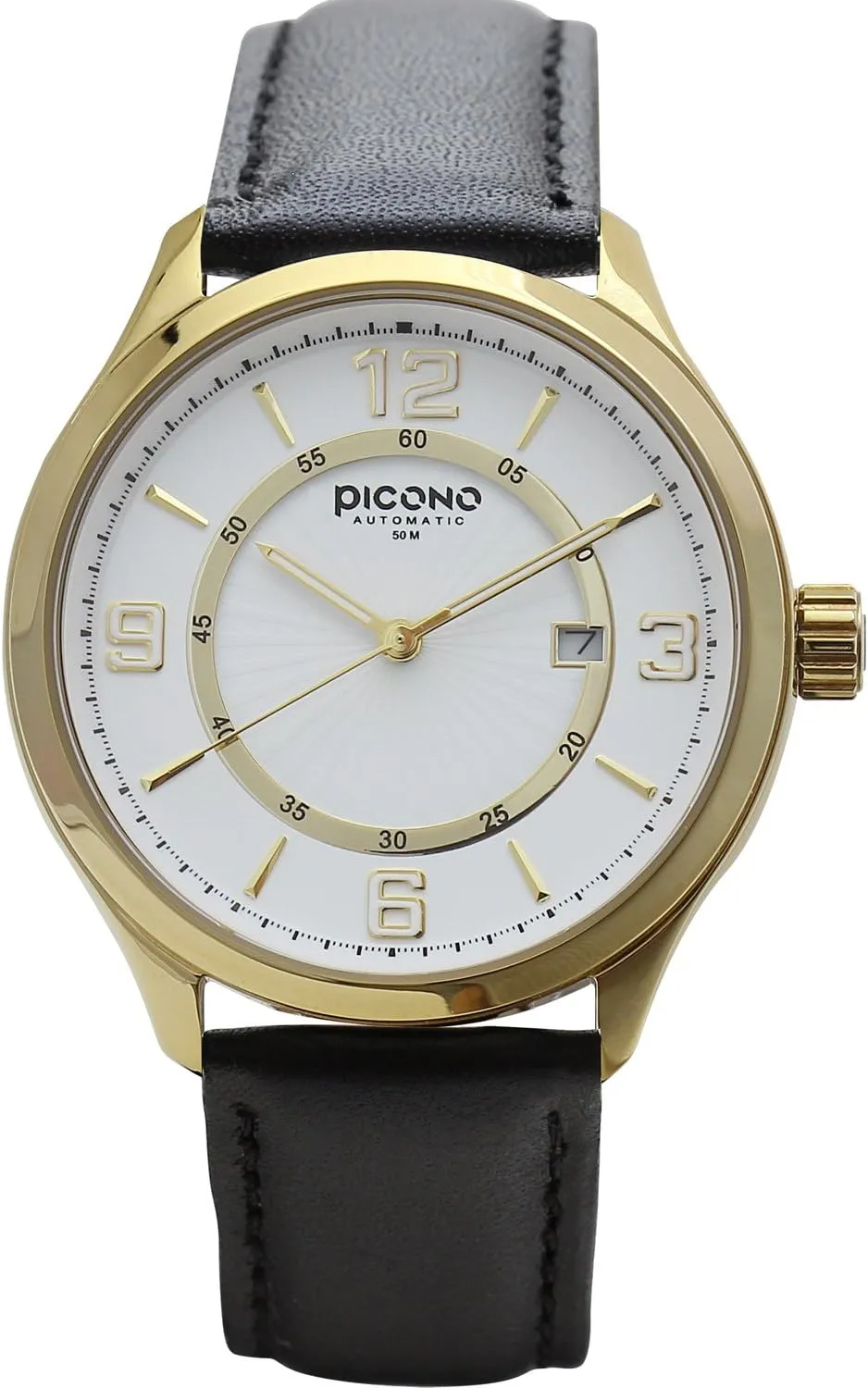 Watch - compare No. 1906 (Gold/White) PICONO Royal Monarch Time and Date Water Resistant Analog Quartz 