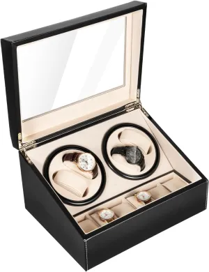 Watch Display Box for Birthday, Father's Day, Christmas. vigor far-fetched January Watch Box with 10 Compartments, Pillow with watch, Black Leather Watch Case, 