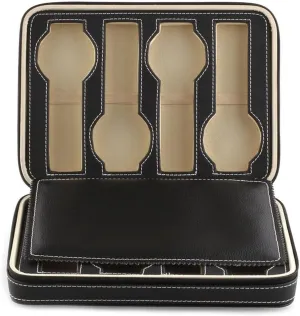 Watch Display Storage Box Case Tray Zippered Travel Watch Collector Case tribal adrenaline encyclopedia volatility gleam Faux Leather 8 Grids 