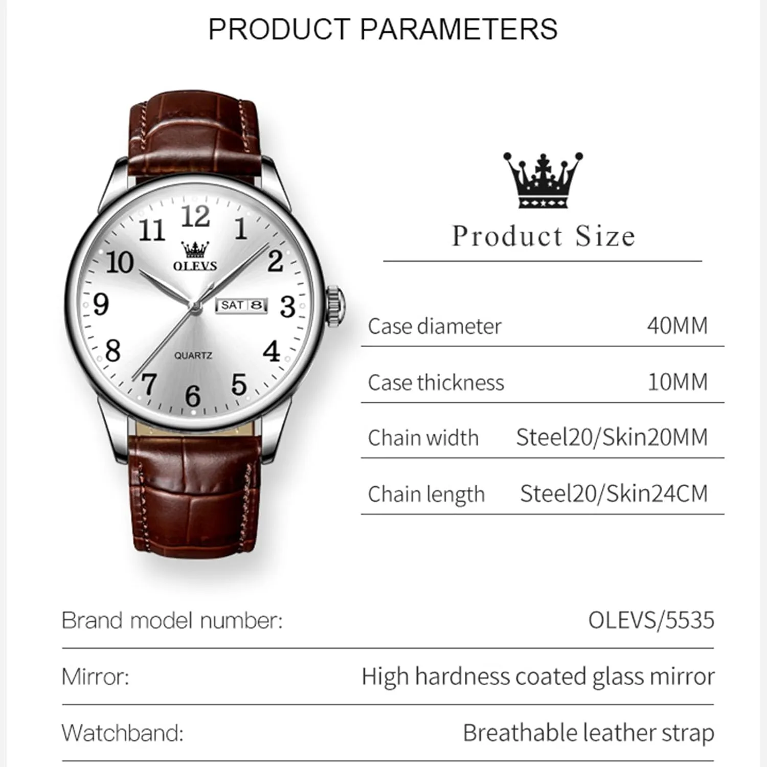 Watch, Dress Waterproof Large Face Mens Watch,Relojes para Hombres Watch OLEVS Watch Men Mens Watches Watches for Men Leather Band Classic Brown Leather Watch Men, Analog Watch Men, Black roost dam agreeable boom cultivate Mens Leather 