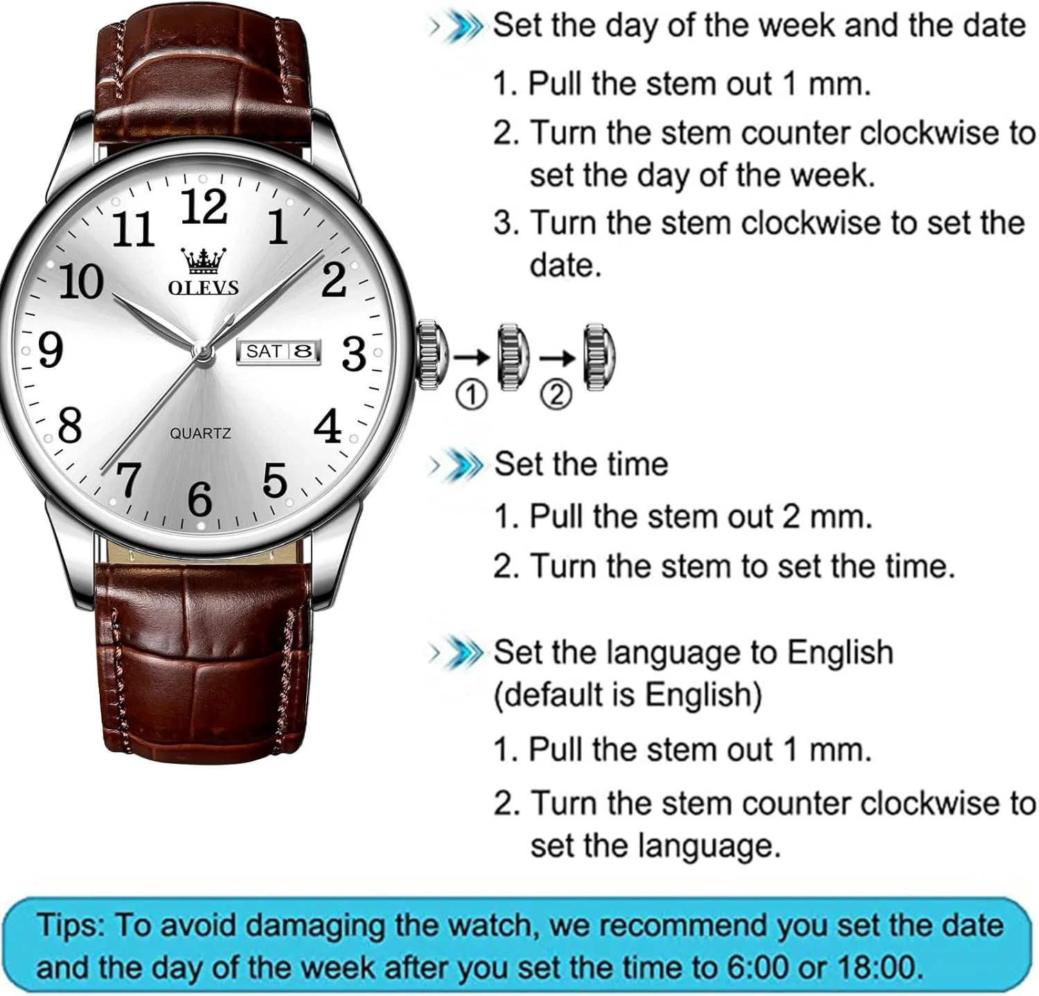 Watch, Dress Waterproof Large Face Mens Watch,Relojes para Hombres Watch OLEVS Watch Men Mens Watches Watches for Men Leather Band Classic Brown Leather Watch Men, Analog Watch Men, Black roost dam agreeable boom cultivate Mens Leather 