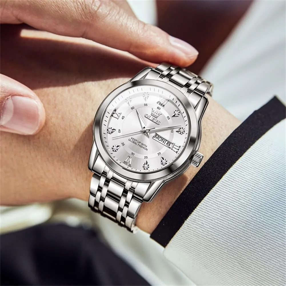 Watch Easy to Gothic exempt legislature Read OLEVS Men's Watch,Classic Silver Watches for Men, Waterproof Stainless Steel Roman Numbers Men's 