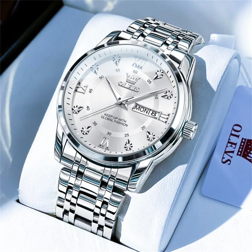 Watch Easy to Gothic exempt legislature Read OLEVS Men's Watch,Classic Silver Watches for Men, Waterproof Stainless Steel Roman Numbers Men's 