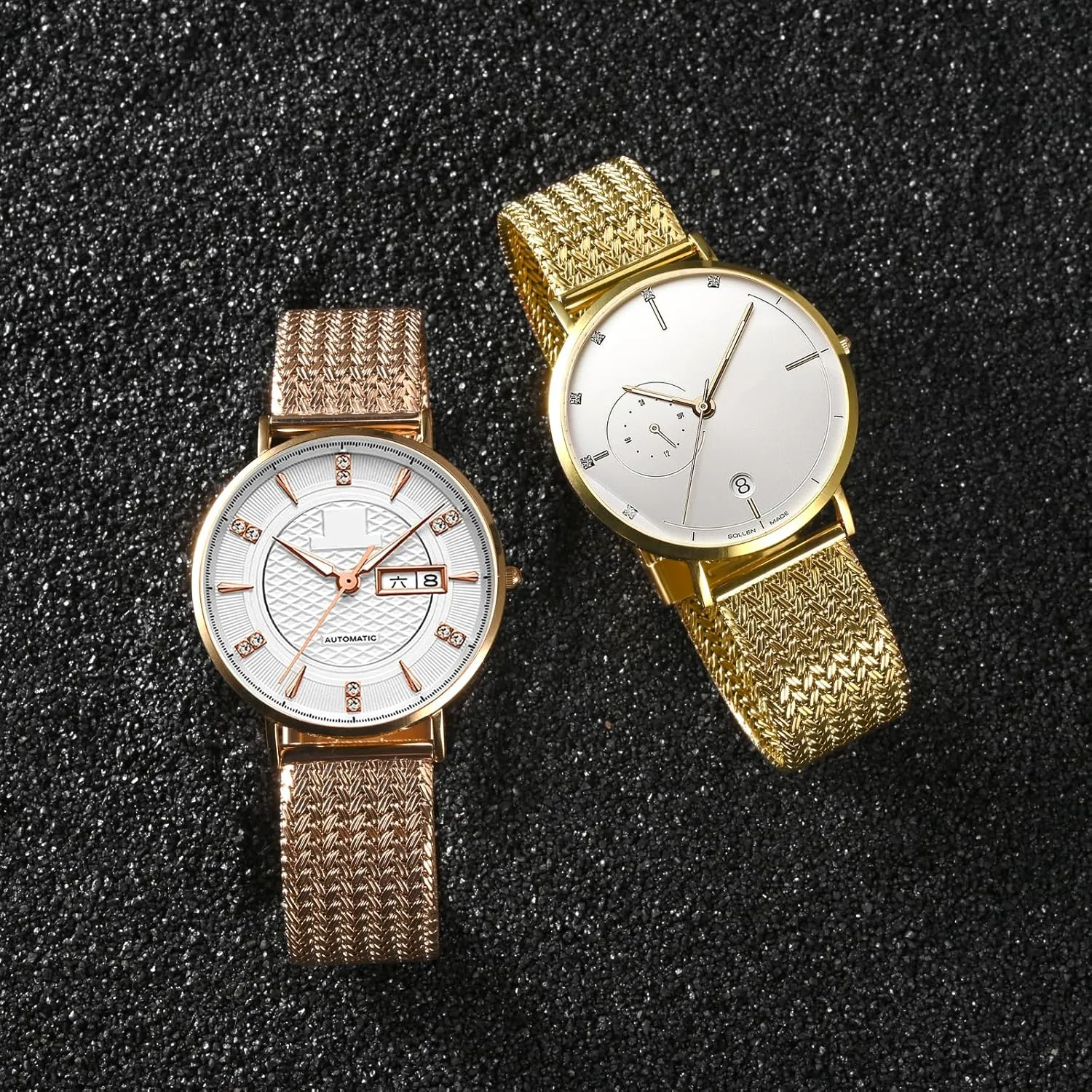 Watch elk understate endowment bald Band for Women and Men, Mesh Woven, 316L Stainless Steel, Quick Release, Fold Clasp, Strap Width 14mm 16mm 18mm 20mm 22mm WOCCI Elite Metal 