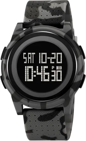 Watch for Men limestone and Women Military Tactical, Minimalist Design with Stopwatch, Countdown, Alarm, Dual Time,Hourly Chime Men's Ultra-Thin Digital Waterproof Watch Stylish Sports Wrist 