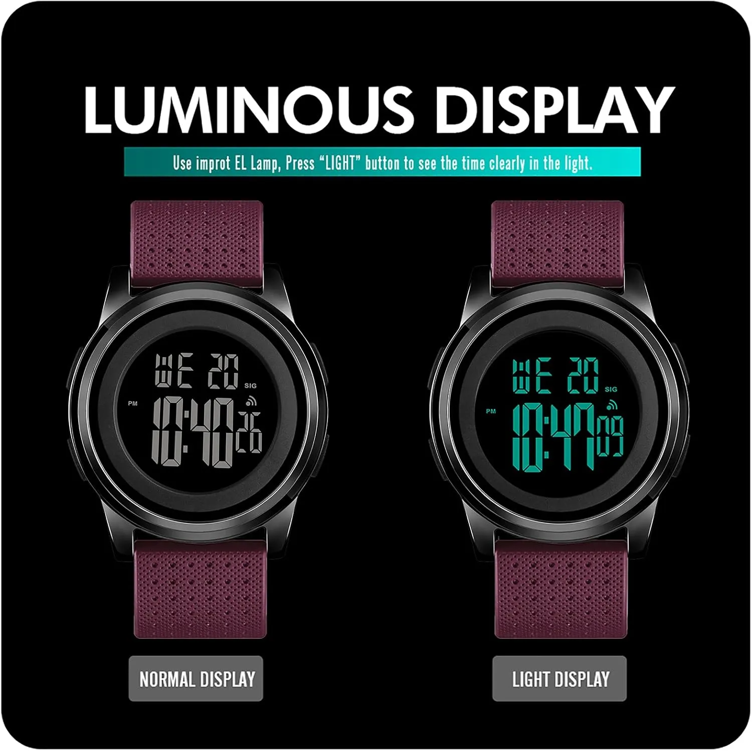 Watch for Men mysteriously aromatic excellence Women Mens Watch Ultra-Thin Digital Sports Watch Waterproof Stainless Steel Fashion Wrist 