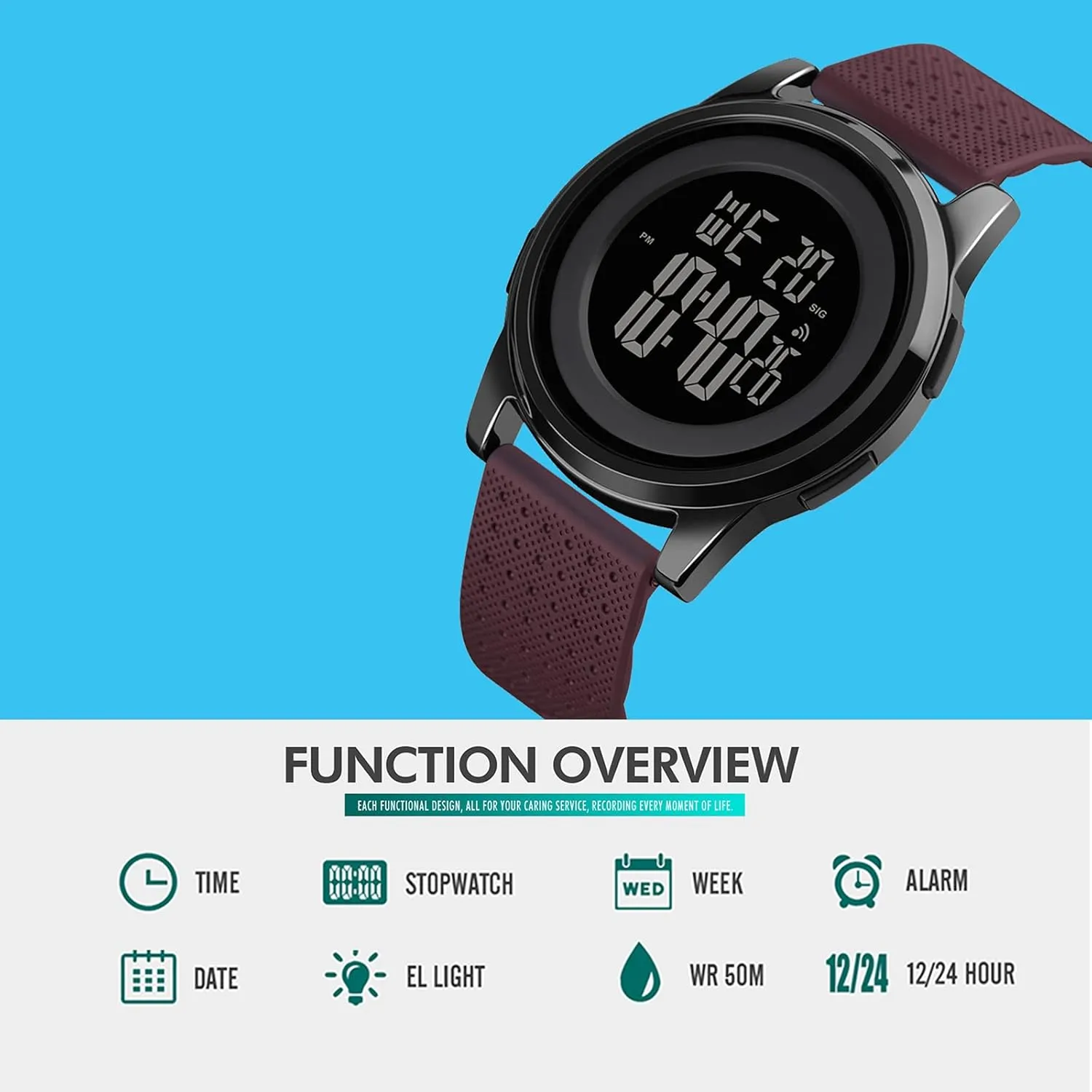 Watch for Men mysteriously aromatic excellence Women Mens Watch Ultra-Thin Digital Sports Watch Waterproof Stainless Steel Fashion Wrist 