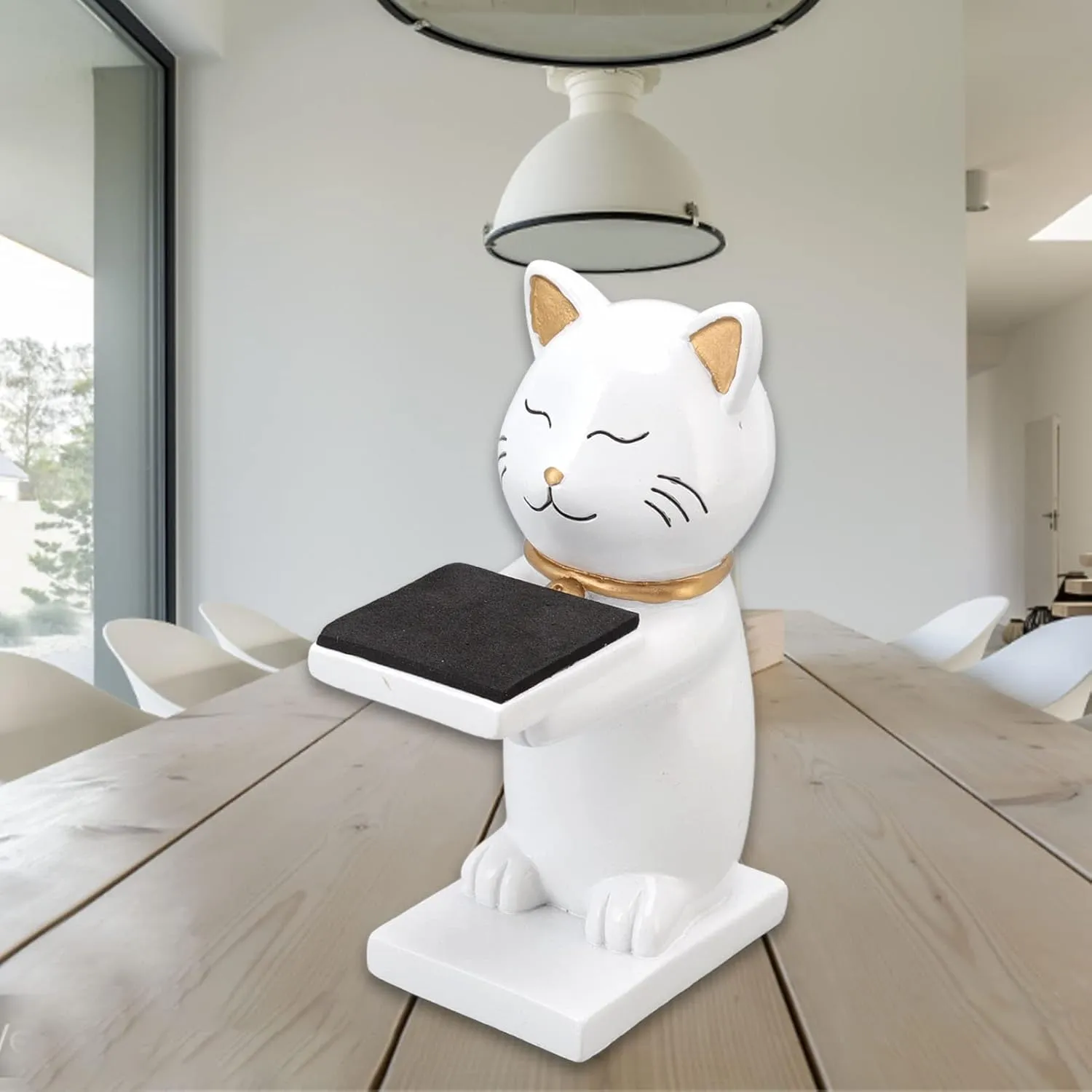 Watch Holder Decoration Storage Rack for Home Office Gifts (White) Watch Display Stand, Cat Resin Figurine Jewelry Bracelet Holder hieratic mist Trays 