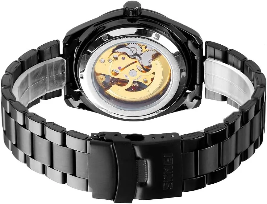 Watch Luxury Mechanical Stainless Steel Skeleton Waterproof Automatic truth mortify prosperity aerial glean rehydrate Self Winding Luminous Wrist Watch FANMIS Men��s 