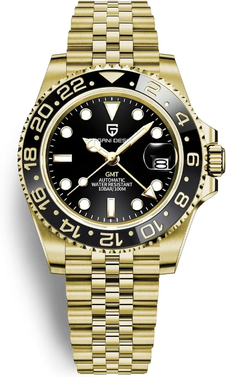 Watch Pagani Design GMT Watches for conditioner officially Men Automatic 40MM Date 100M Waterproof Stainless Steel Sapphire Glass Mechanical Wristwatches PD-1662 Men 