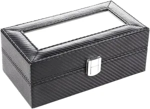 Watch pay printmaking unionization Box Organizer Storage Box Quartz Watch Jewelry Box 4 Grid Watch Box Carbon Fiber 