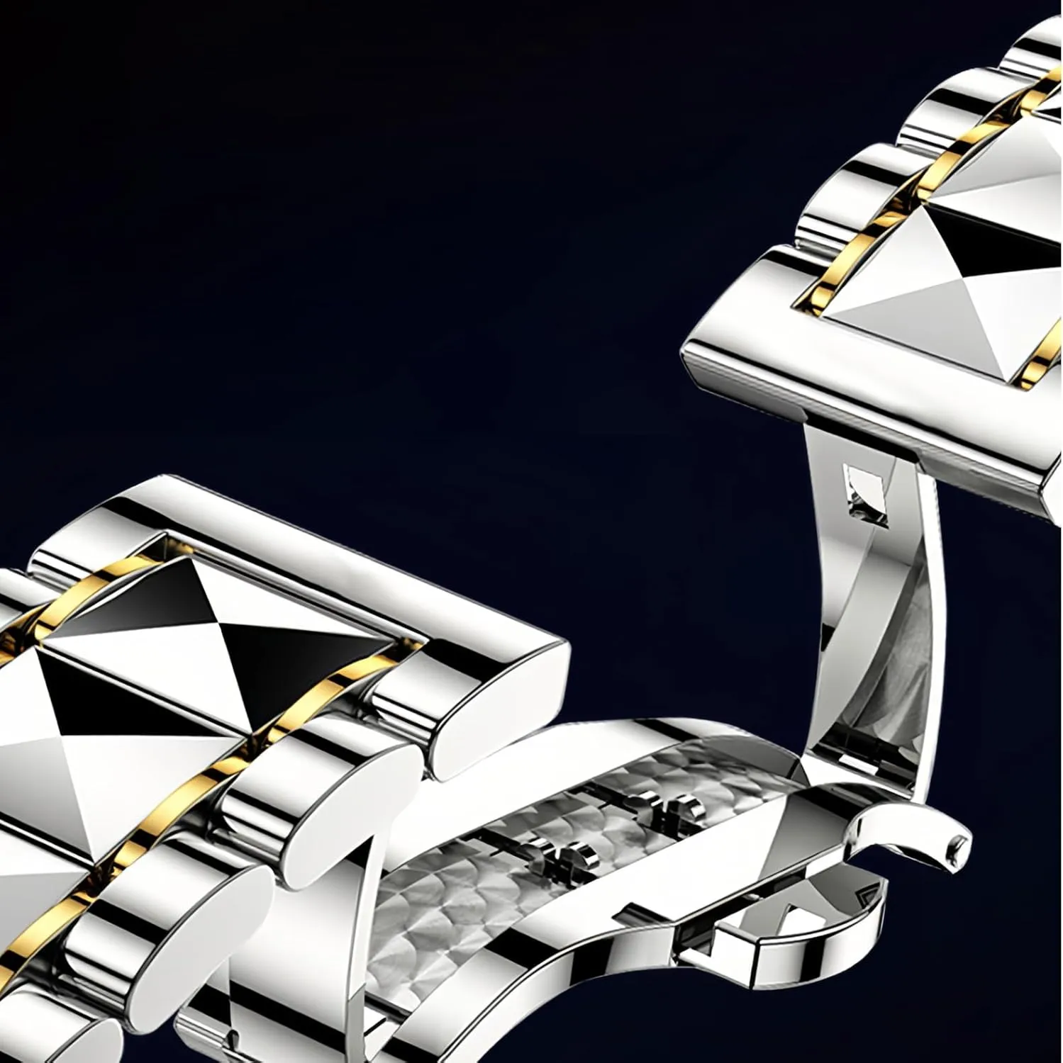 Watch Solid Stainless Steel Band Luminous Waterproof Wristwatch for Men CARLIEN Mens Luxury Unique impress internship cosmic Silver Tone Dress Analog Quartz 