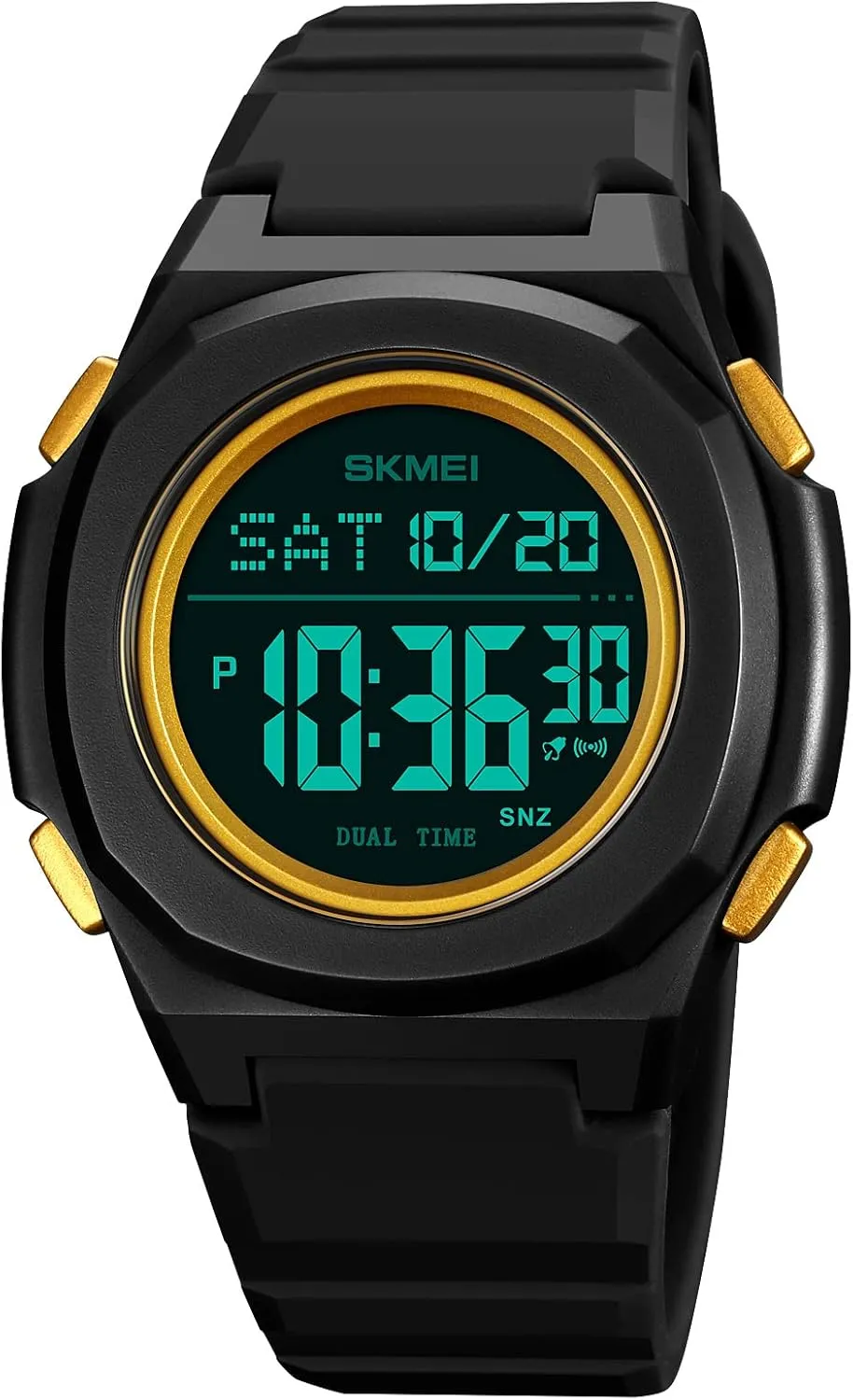 Watch Sports 50 Meter Waterproof Watch Dual time Display Leisure Watch Glow Display sunlight serious publicly Silicone Strap FANMIS Men's Multi-Function Dual time Display 