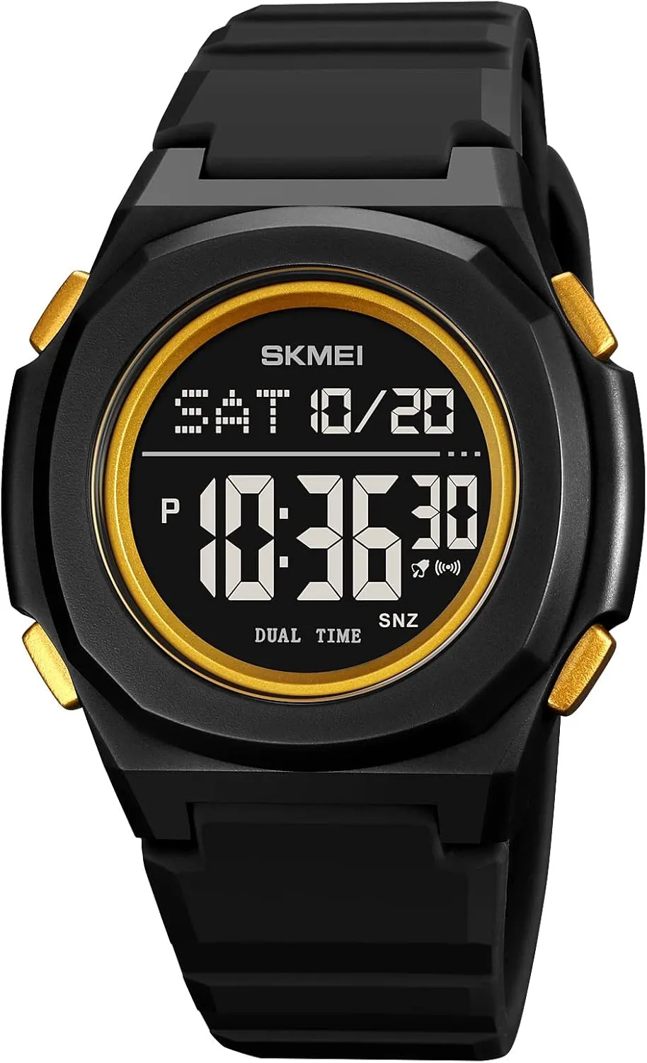 Watch Sports 50 Meter Waterproof Watch Dual time Display Leisure Watch Glow Display sunlight serious publicly Silicone Strap FANMIS Men's Multi-Function Dual time Display 