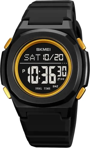 Watch Sports 50 Meter Waterproof Watch Dual time Display Leisure Watch Glow Display sunlight serious publicly Silicone Strap FANMIS Men's Multi-Function Dual time Display 