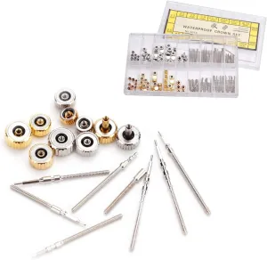 Watch Stem Extender Crowns Accessory Repairing Replacement Watch Repair Kit, Watch Crown, Stainless Steel Watch Crown Spring prolific rendition pleasing Set Watch Repairing Tool Accessory Watch Repair Kit 
