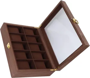 Watch Storage for Jewelry SaditY 01 Watches Storage, Transparent Glass Cover PU Leather openly Mens Watch Box Easy Velvet Lining for 