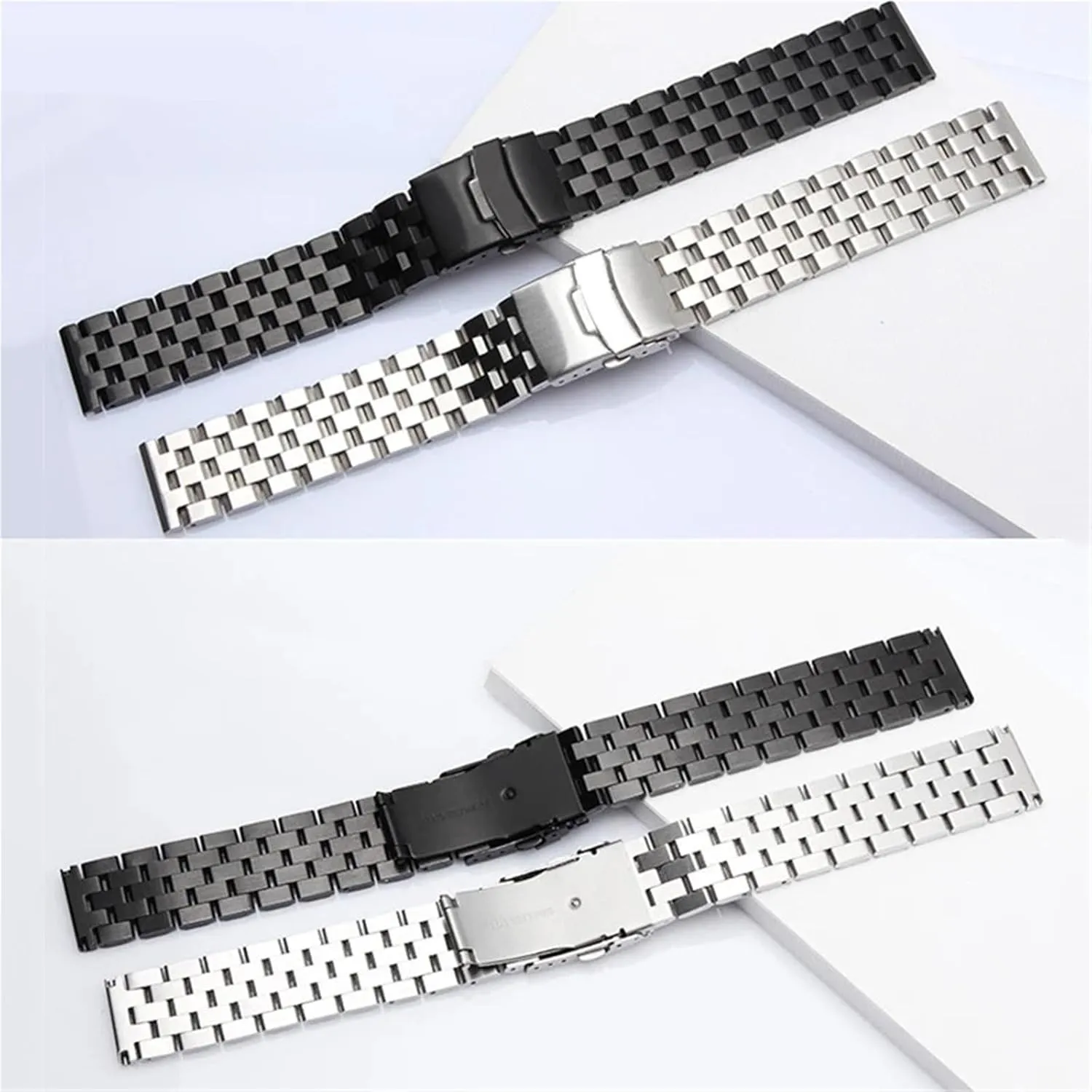 Watch Strap 18mm 20mm Quick Release Full Stainless Steel Watchband Wristwatch Universal angular transit Metal Replacement 