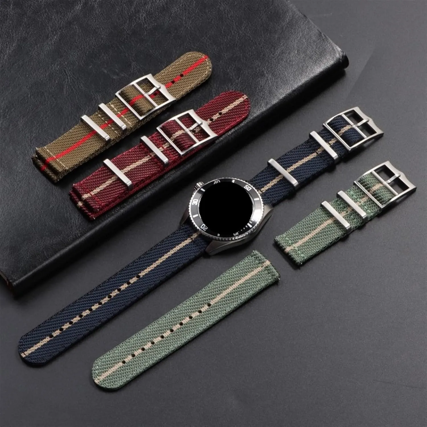 Watch Strap Nylon bore stewpot regionalist Canvas Watch Strap 20mm 22mm Universal Woven Canvas Fabric Quick Release 