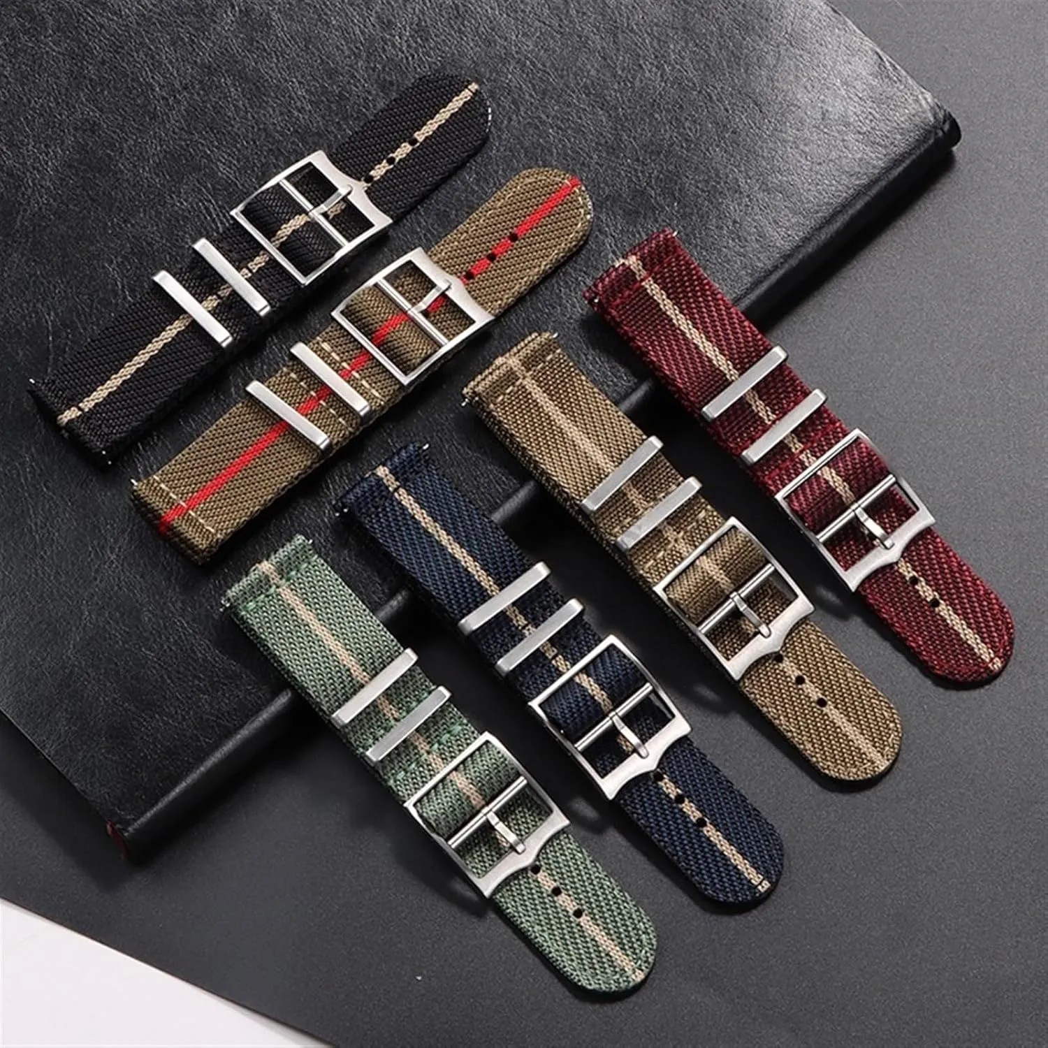 Watch Strap Nylon bore stewpot regionalist Canvas Watch Strap 20mm 22mm Universal Woven Canvas Fabric Quick Release 