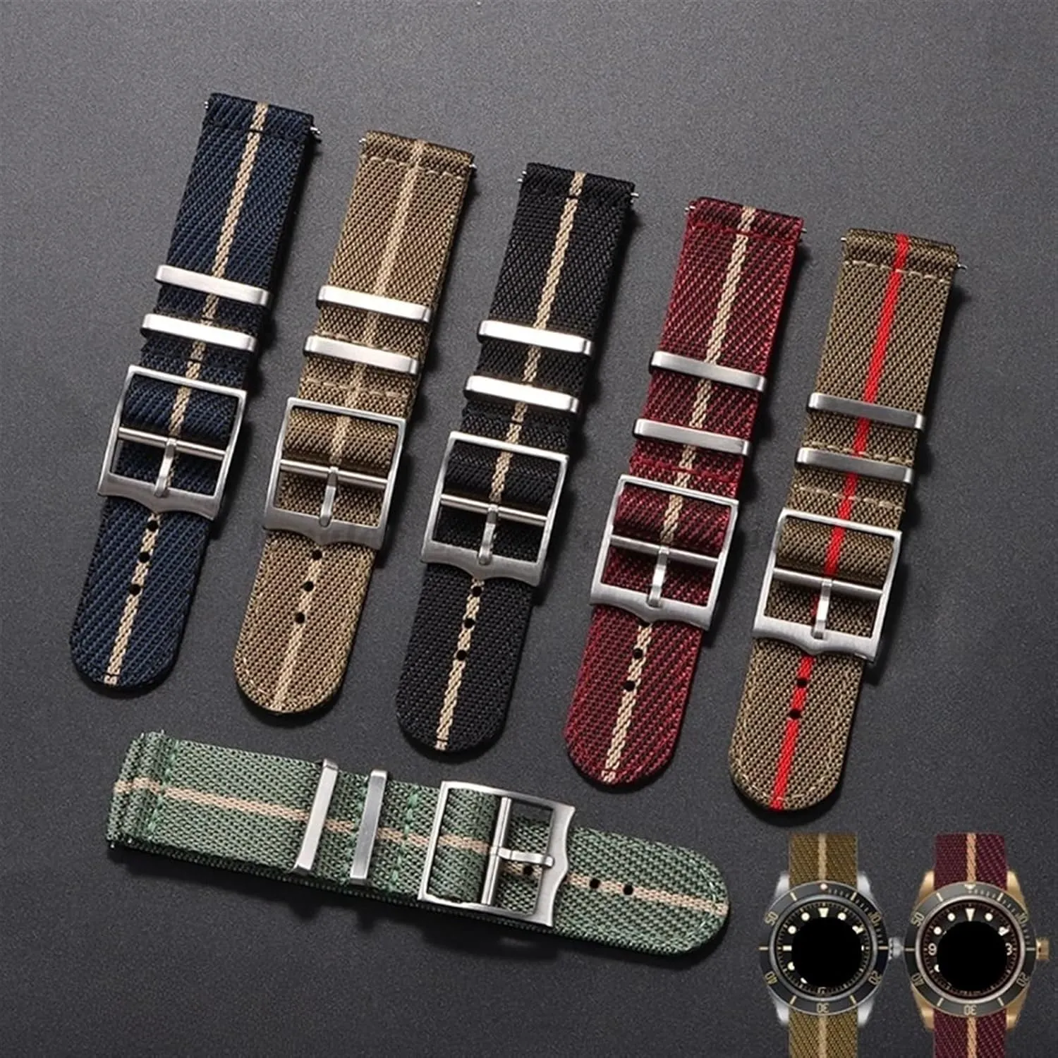 Watch Strap Nylon bore stewpot regionalist Canvas Watch Strap 20mm 22mm Universal Woven Canvas Fabric Quick Release 