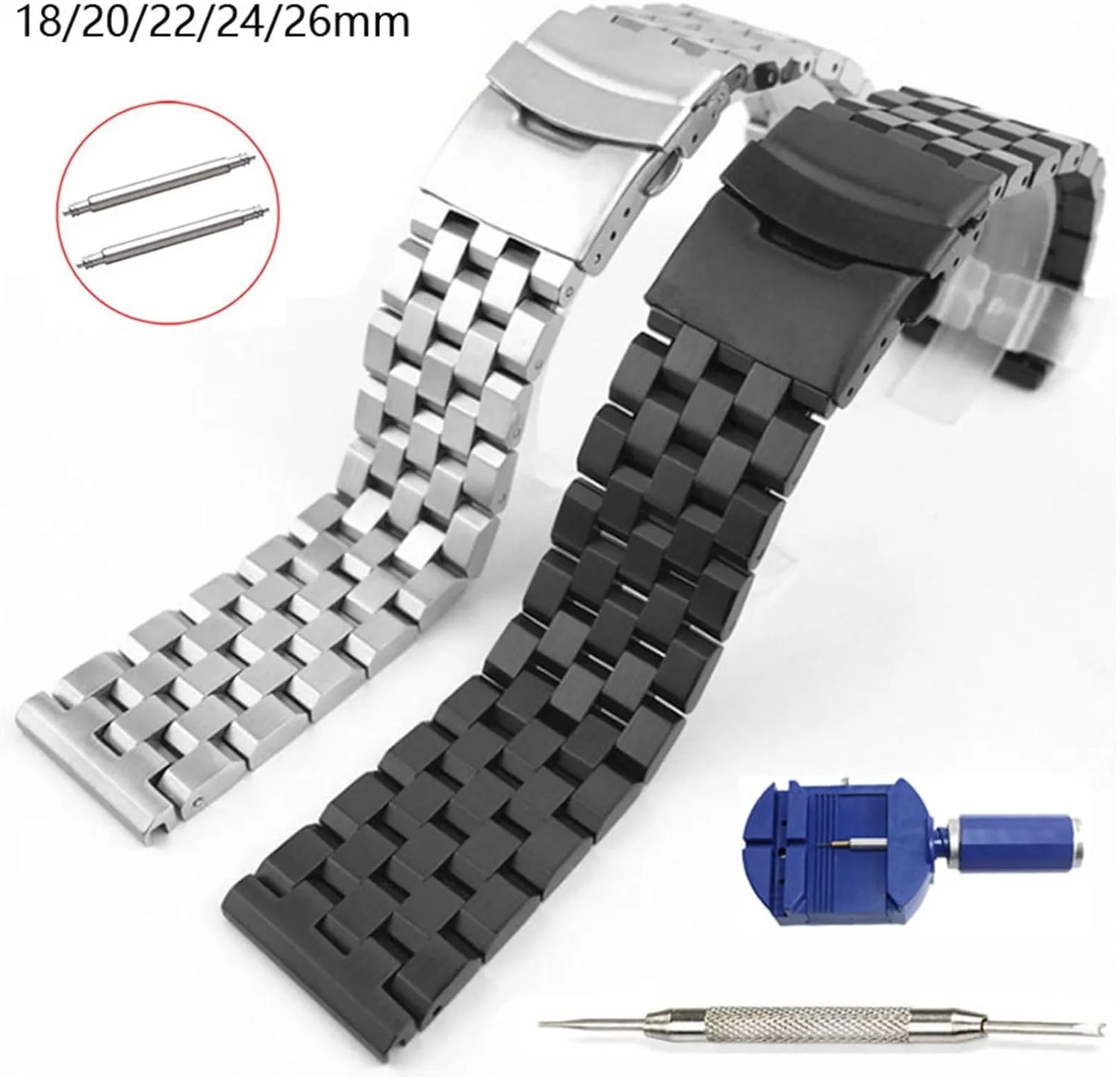 Watch Strap Women wingspan Men Wrist Bracelet Watchband Stainless Steel Watch Band 18mm 20mm 22mm 24mm 26mm Metal 