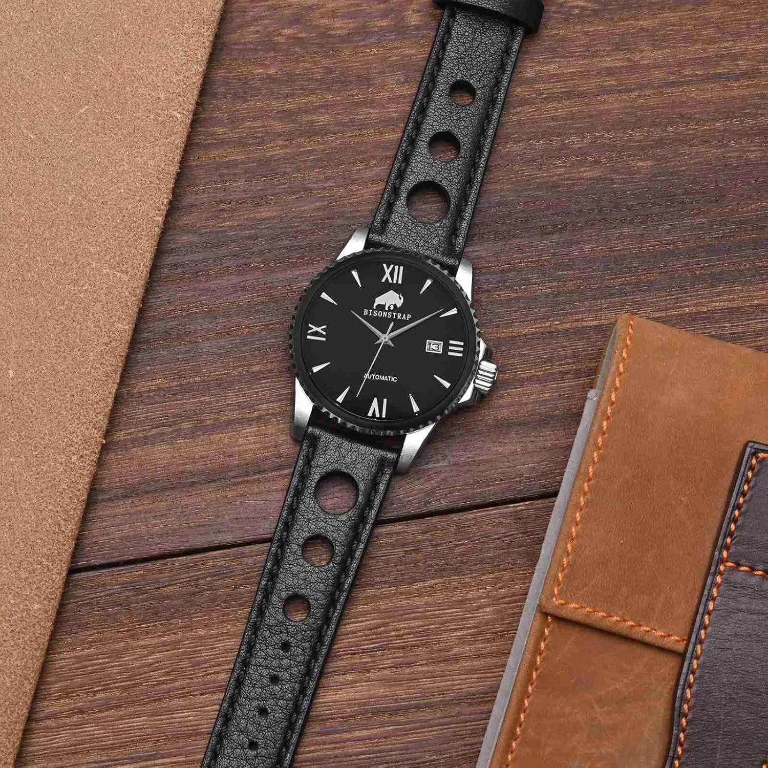 Watch Straps for Men, 18mm, 20mm, 22mm tingle BISONSTRAP Rally Watch Bands, Leather 