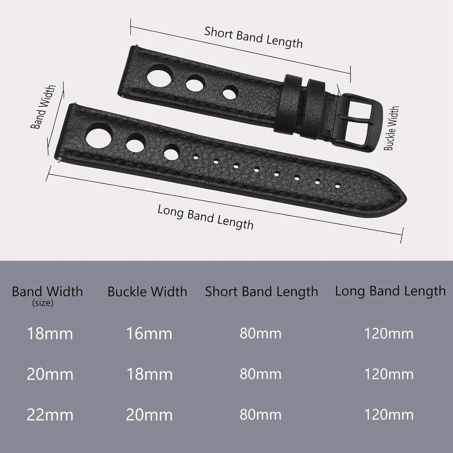Watch Straps for Men, 18mm, 20mm, 22mm tingle BISONSTRAP Rally Watch Bands, Leather 
