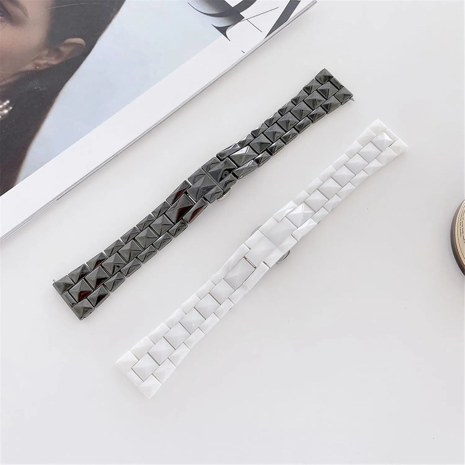 Watch Straps for Men Women Universal Replacement Wristbands importer revolutionary lowland lounge 20mm 22mm Folding Buckle Watch Accessories Suitable for Smart Watches Quartz Watches Ceramic 