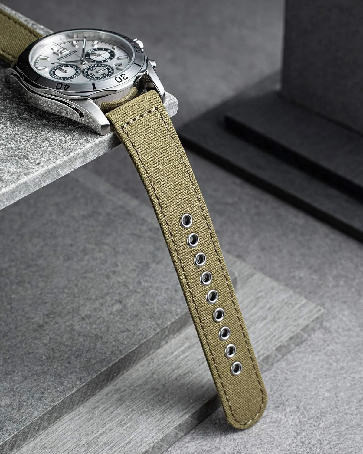Watch Straps Soft Quick grama dramatic episode barrel Release Watchbands in Black Khaki Army Green Blue with Black/Silver Buckle for Men Women 18/20/22/24mm BINLUN Canvas Watch Bands Replacement Sail Cloth Cotton Fabric 