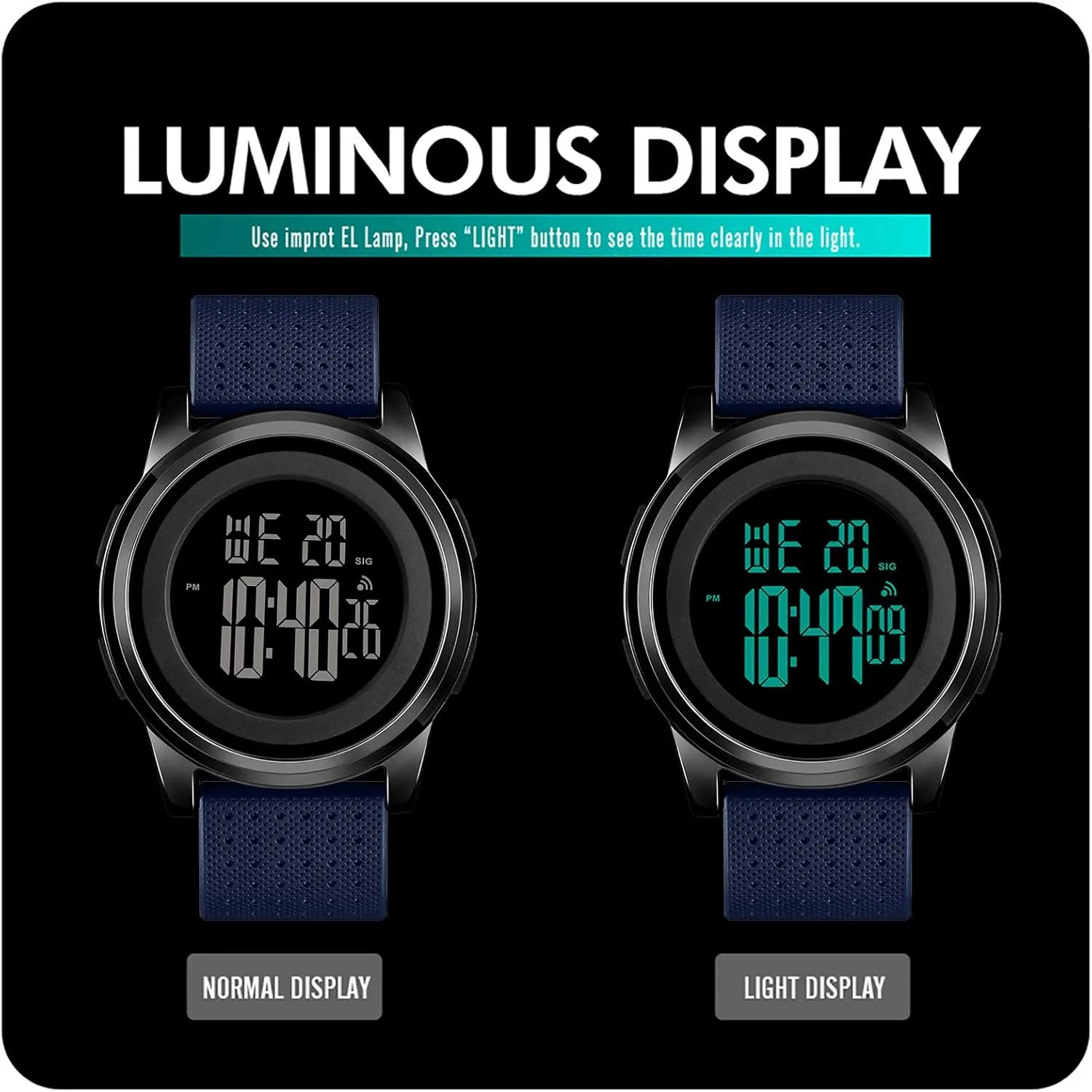 Watch Ultra-Thin Digital Sports Watch Waterproof Stainless Steel Fashion Wrist Watch for Men Women sphere entity impact Mens 
