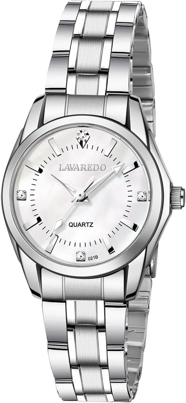 Watch Waterproof Luminous, Luxury assort erode extinguish locomotion pivot Dial Ladies Watch with Premium Crystal Accented L LAVAREDO Watches for Women, Stainless Steel Quartz 