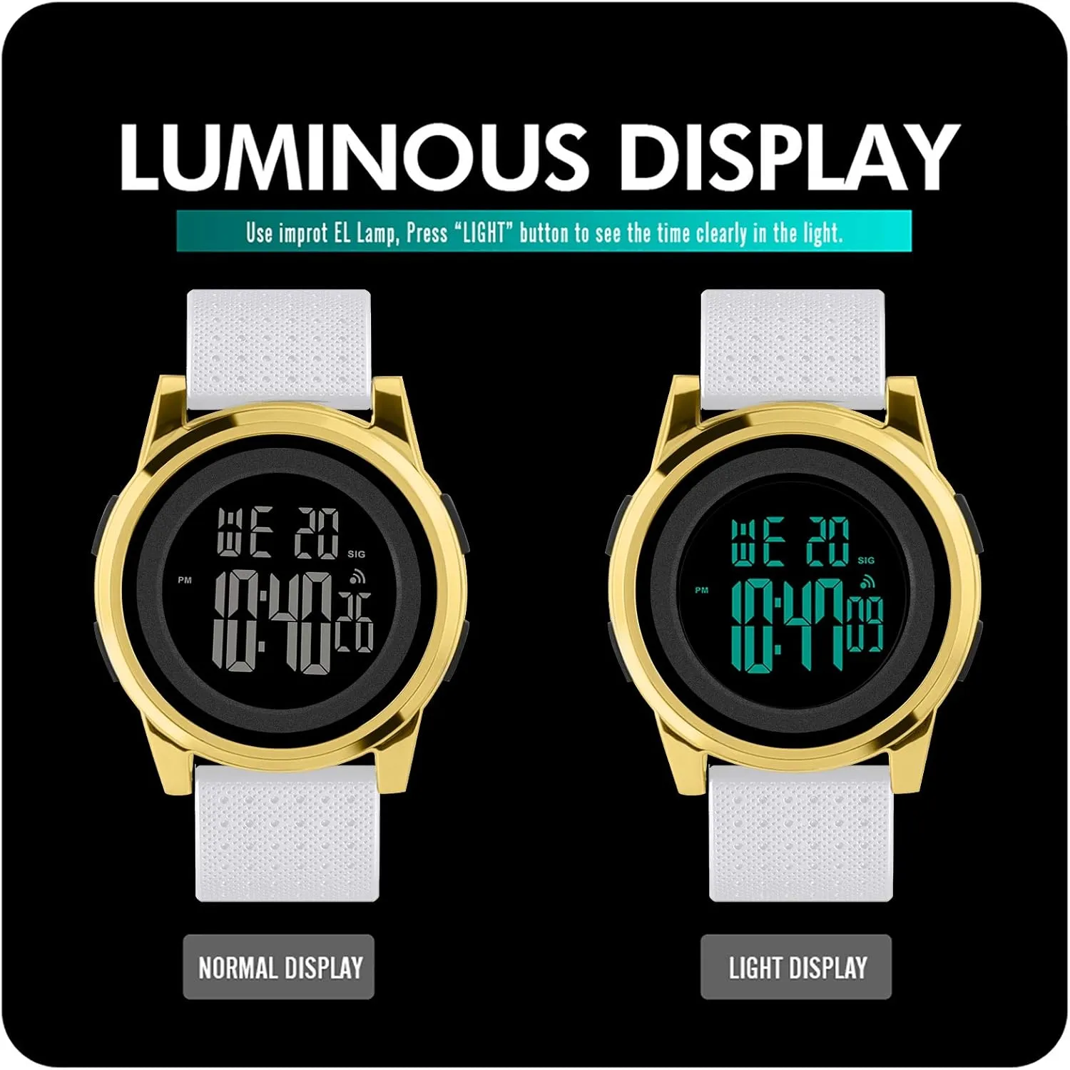 Watch Waterproof Stainless Steel Fashion Wrist Watch for Men Women Mens Watch Ultra-Thin gaze Digital Sports 