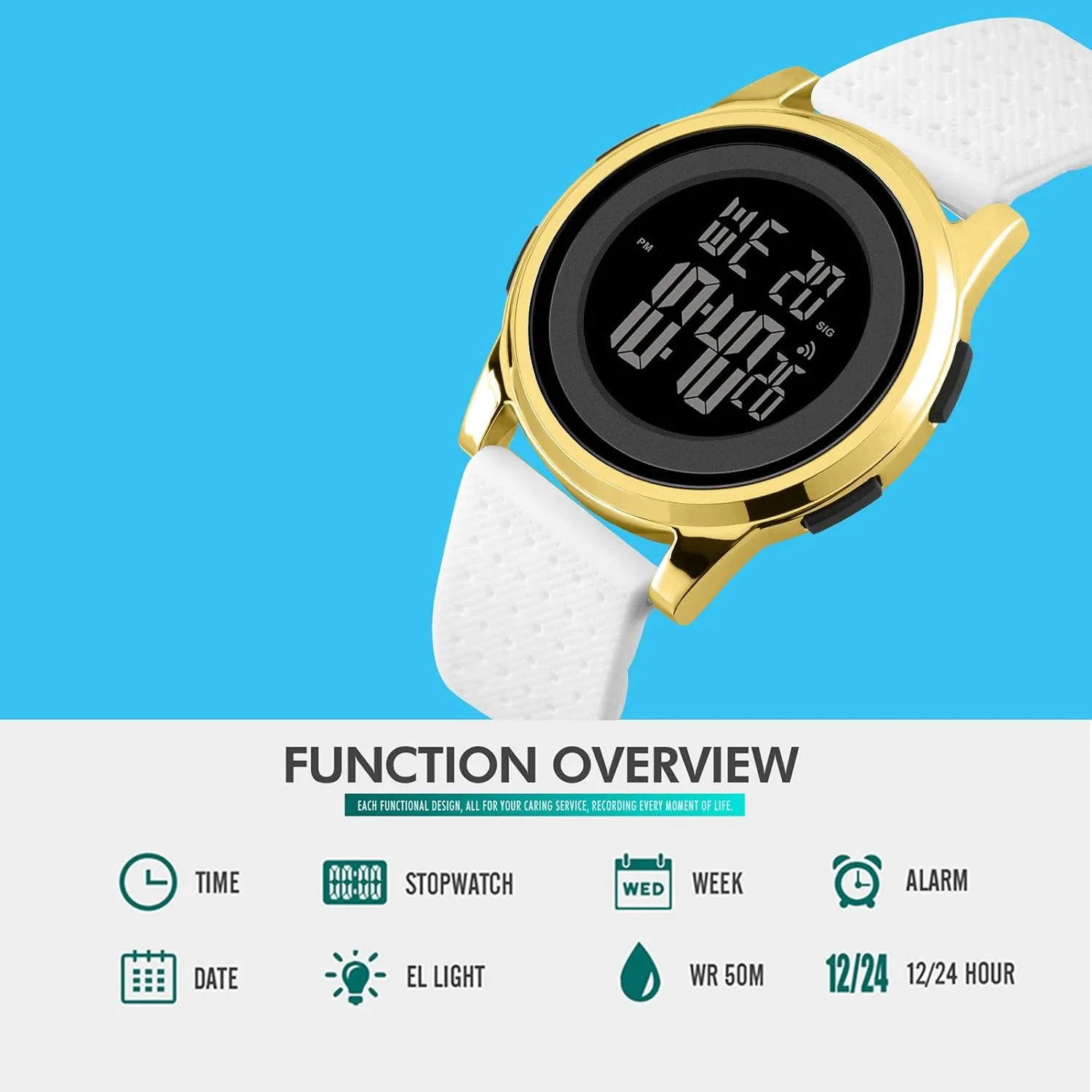 Watch Waterproof Stainless Steel Fashion Wrist Watch for Men Women Mens Watch Ultra-Thin gaze Digital Sports 