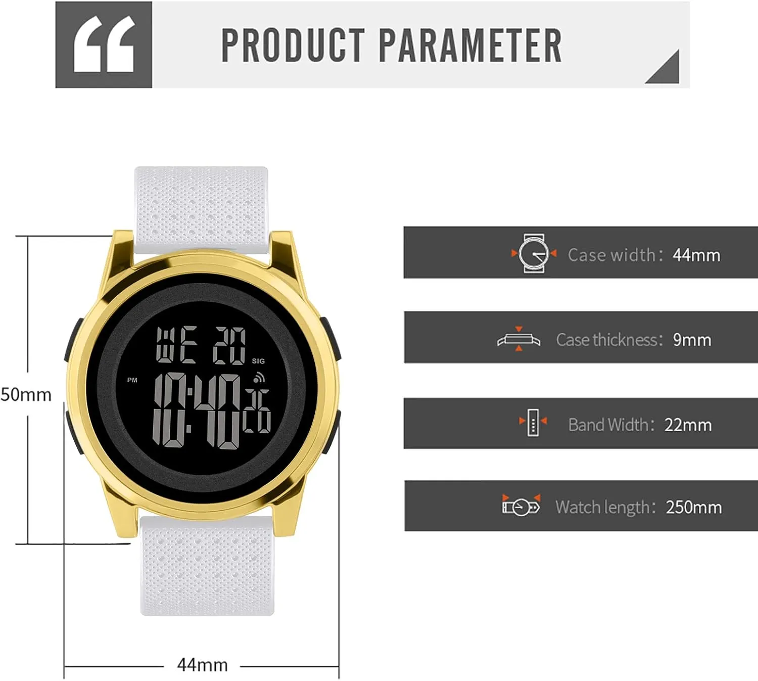 Watch Waterproof Stainless Steel Fashion Wrist Watch for Men Women Mens Watch Ultra-Thin gaze Digital Sports 